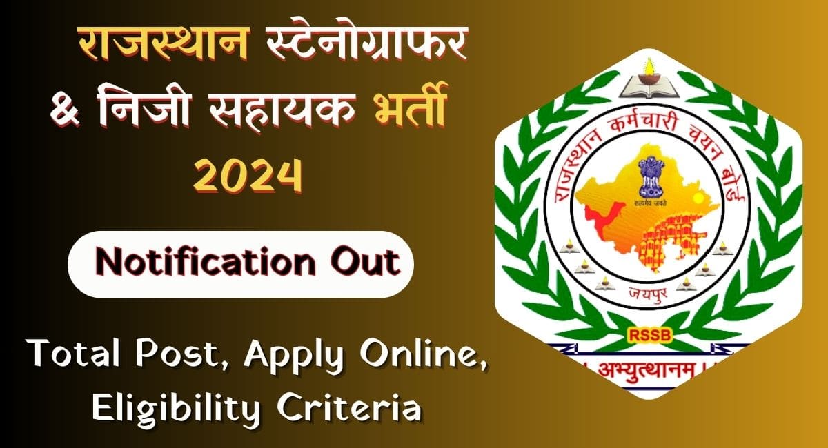 RSMSSB Stenographer and PA Bharti 2024 Notification